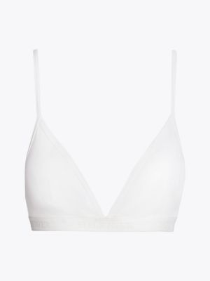 white hilfiger monotype removable padding triangle bra for women tommy hilfiger