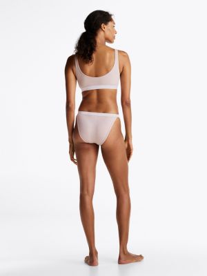culotte tanga hilfiger monotype à logo beige pour femmes tommy hilfiger