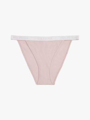 culotte tanga hilfiger monotype à logo beige pour femmes tommy hilfiger