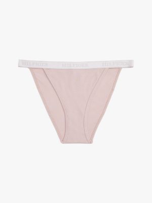 tanga hilfiger monotype con elastico iconico beige da donne tommy hilfiger