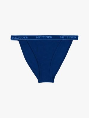 tanga hilfiger monotype con elastico iconico blu da donne tommy hilfiger