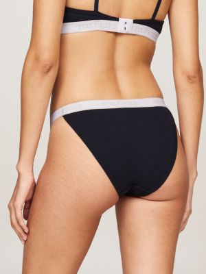 culotte tanga hilfiger monotype à logo bleu pour femmes tommy hilfiger