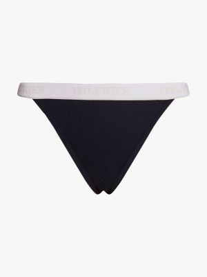 tanga hilfiger monotype con elastico iconico blu da donne tommy hilfiger