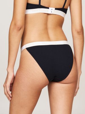 culotte tanga hilfiger monotype à logo bleu pour femmes tommy hilfiger