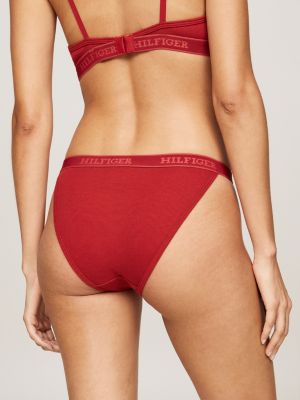 tanga hilfiger monotype con elastico iconico rosso da donne tommy hilfiger