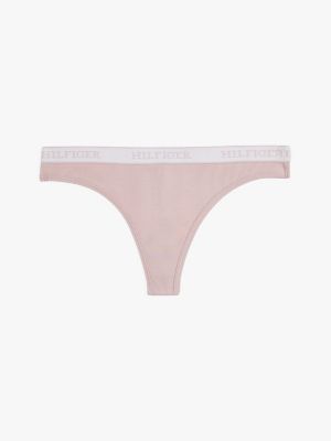 brown hilfiger monotype logo waistband thong for women tommy hilfiger