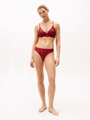 rot mesh-string mit sternprint für damen - tommy hilfiger