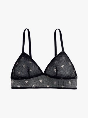 black star print mesh longline bralette for women tommy hilfiger