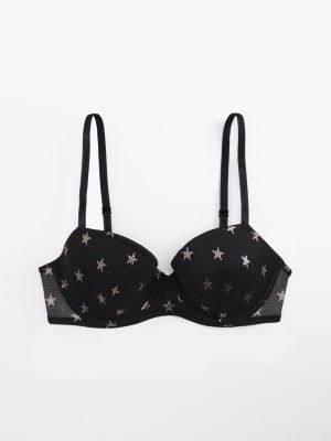 reggiseno a mezza coppa in rete con stelle nero da donne tommy hilfiger