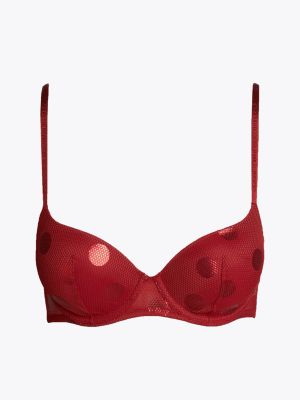 red star print mesh demi bra for women tommy hilfiger