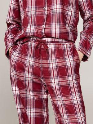 rot original flanell-pyjama für damen - tommy hilfiger