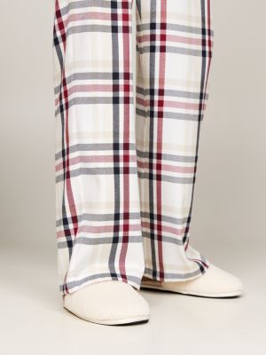 beige original cadeauset met pyjama en pantoffels voor dames - tommy hilfiger