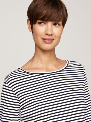 pyjama hilfiger monotype imprimé en jersey bleu pour femmes tommy hilfiger