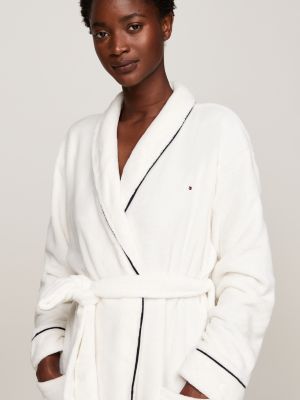 white th original fleece bathrobe for women tommy hilfiger