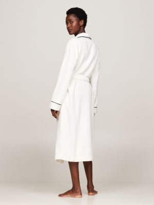 white th original fleece bathrobe for women tommy hilfiger