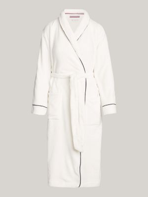 white th original fleece bathrobe for women tommy hilfiger