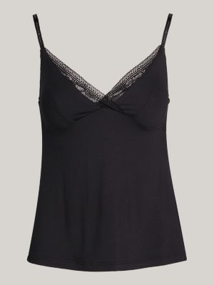 black lace trim cami pyjama top for women tommy hilfiger