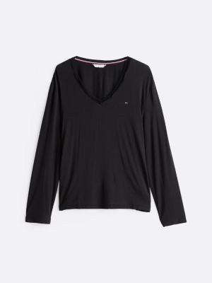 Black long sleeve pyjama top sale