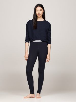 blau hilfiger monotype leggings in voller länge für damen - tommy hilfiger