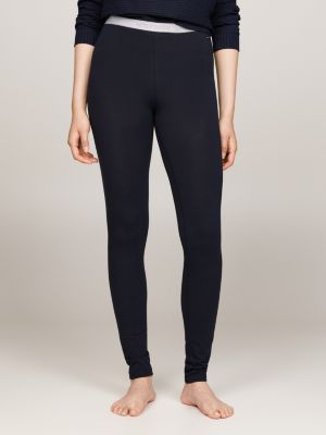 blau hilfiger monotype leggings in voller länge für damen - tommy hilfiger