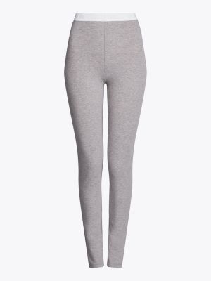 grijs hilfiger monotype legging met logotailleband voor dames - tommy hilfiger