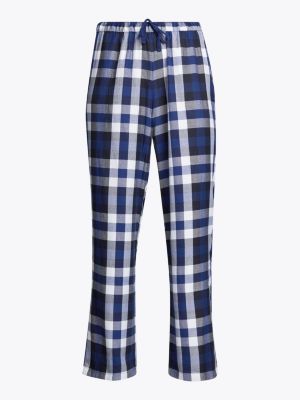 bas de pyjama original en flanelle bleu pour femmes tommy hilfiger