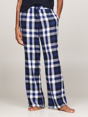 blau original pyjama-hose aus flanell für damen - tommy hilfiger