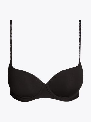 schwarz gepolsterter demi-cup-bh mit logo für damen - tommy hilfiger