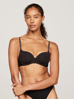 black tonal logo padded demi bra for women tommy hilfiger