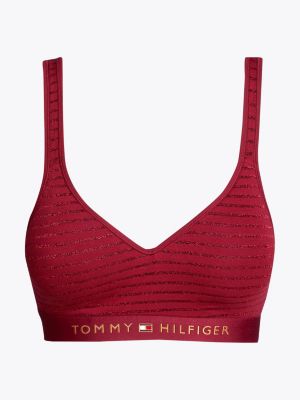 red th original metallic print push-up bralette for women tommy hilfiger