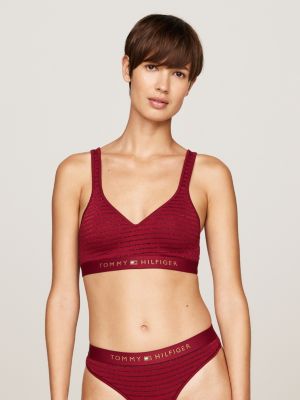 red th original metallic print push-up bralette for women tommy hilfiger