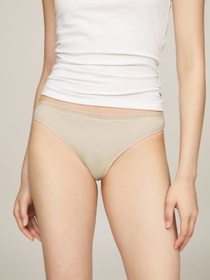 multi 3er-pack strings mit spitze und logo für damen - tommy hilfiger
