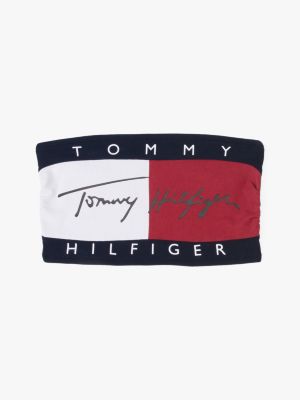 kolorowy biustonosz bandeau th heritage z logo dla kobiety - tommy hilfiger