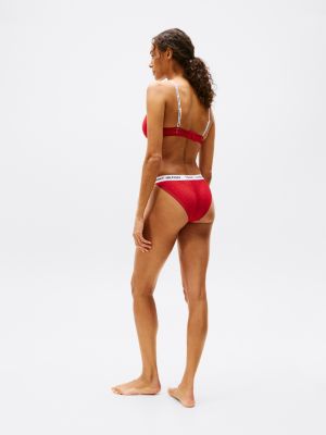 rood heritage kanten push-up bh zonder beugel voor dames - tommy hilfiger