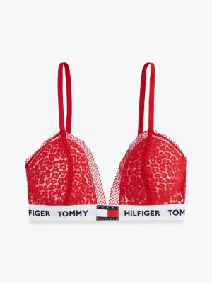 rot heritage ungefütterter triangel-bh mit spitze für damen - tommy hilfiger