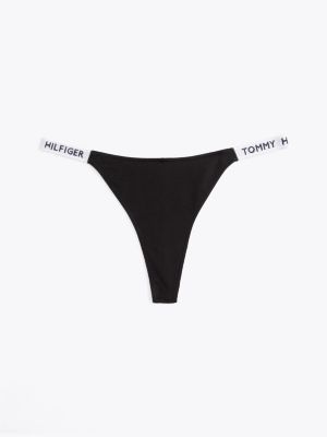 black heritage side logo high leg thong for women tommy hilfiger