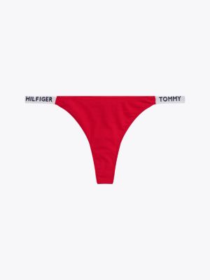 string échancré heritage à logo sur les côtés rouge pour femmes tommy hilfiger