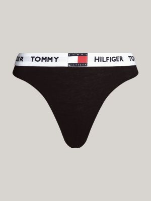 black heritage repeat logo waistband briefs for women tommy hilfiger