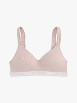 bralette push-up hilfiger monotype rembourrée beige pour femmes tommy hilfiger