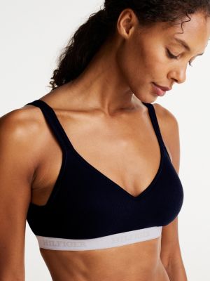 bralette hilfiger monotype push up imbottita blu da donne tommy hilfiger