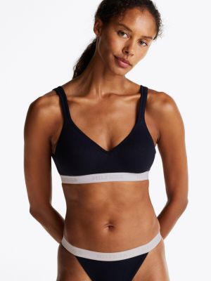 bralette hilfiger monotype push up imbottita blu da donne tommy hilfiger