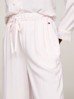 pantaloni pigiama con stampa e logo rosa da donne tommy hilfiger