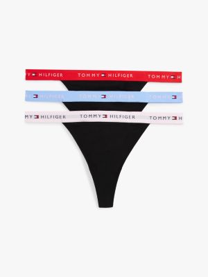 rot 3er-pack strings mit logomuster für damen - tommy hilfiger