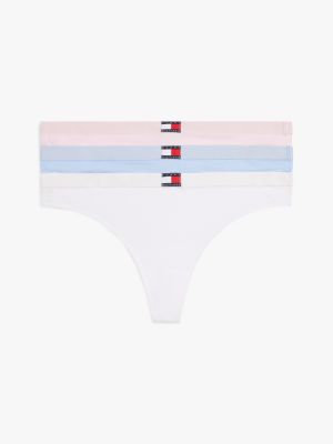 multi 3-pack heritage logo thongs for women tommy hilfiger