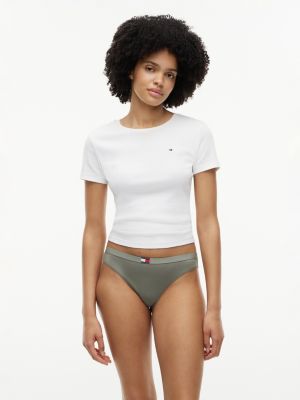 white 5-pack heritage logo thongs for women tommy hilfiger