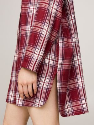 chemise de nuit original tissée douce rouge pour femmes tommy hilfiger