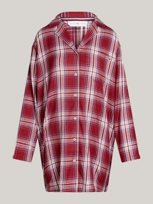 chemise de nuit original tissée douce rouge pour femmes tommy hilfiger