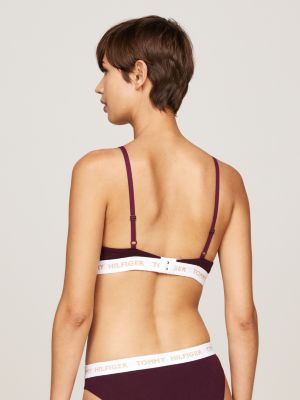 soutien-gorge triangle heritage rembourré rouge pour femmes tommy hilfiger