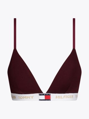 soutien-gorge triangle heritage rembourré rouge pour femmes tommy hilfiger