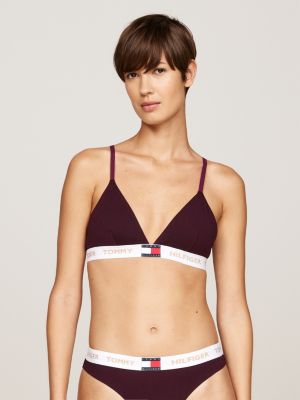 soutien-gorge triangle heritage rembourré rouge pour femmes tommy hilfiger